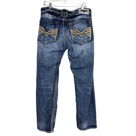 Buffalo David Bitton Dominik Straight Jeans Blue Mens Size 34x30 - Picture 2 of 9